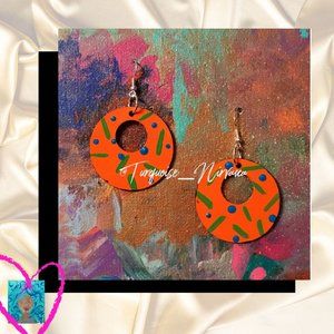M-226: Orange Fiesta Disc Earrings